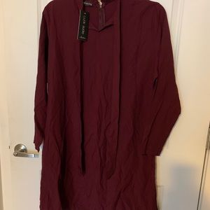 Long sleeve burgundy tunic